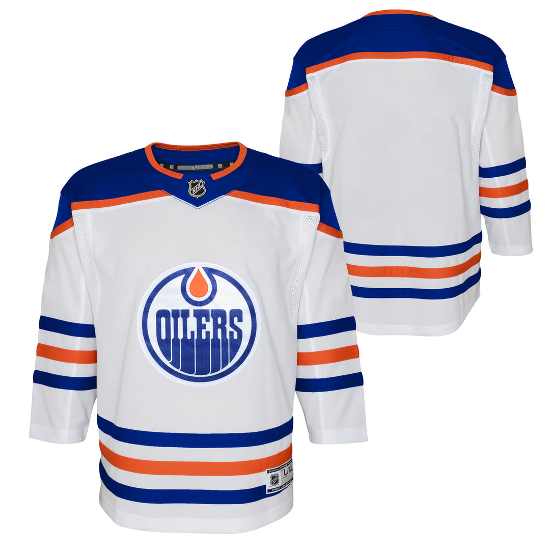 Edmonton Oilers Youth White Away Blank Jersey