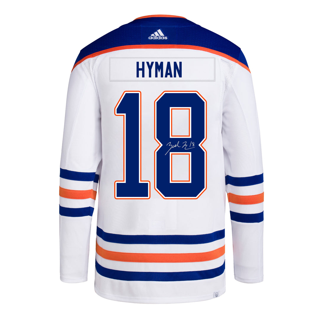 Zach Hyman Edmonton Oilers Signed White/Away adidas Jersey