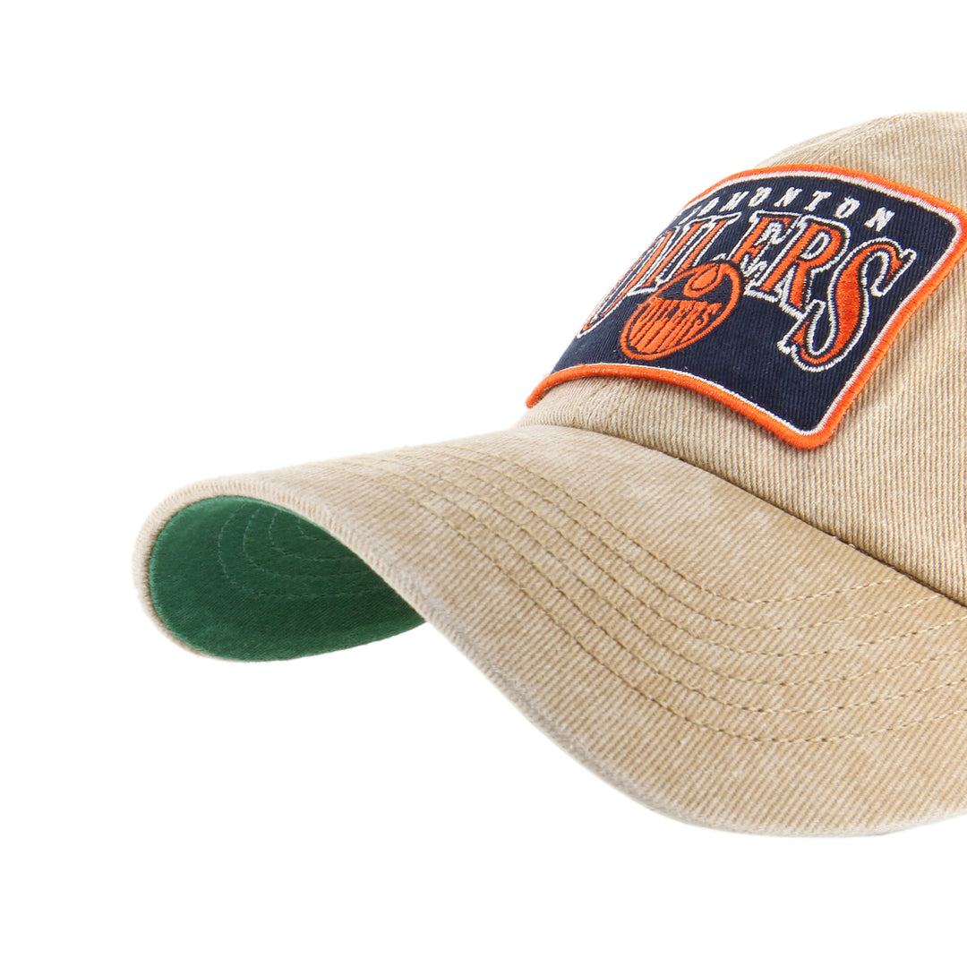 Edmonton Oilers '47 Khaki & Navy Dial Hitch Clean Up Adjustable Hat
