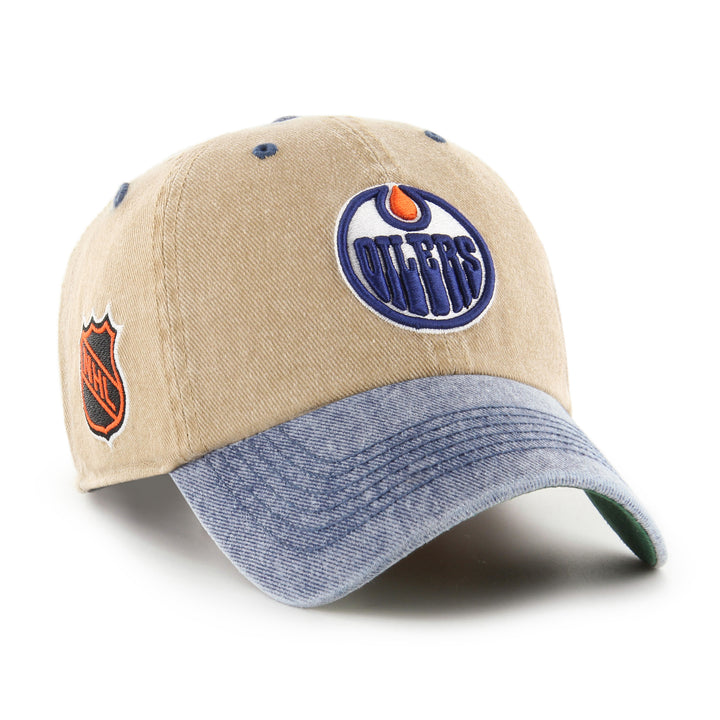 Edmonton Oilers '47 Khaki & Denim Eldin Clean Up Adjustable Hat