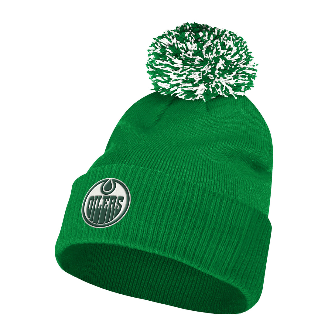 Edmonton Oilers adidas Green St. Patrick's Day Toque w/ Pom