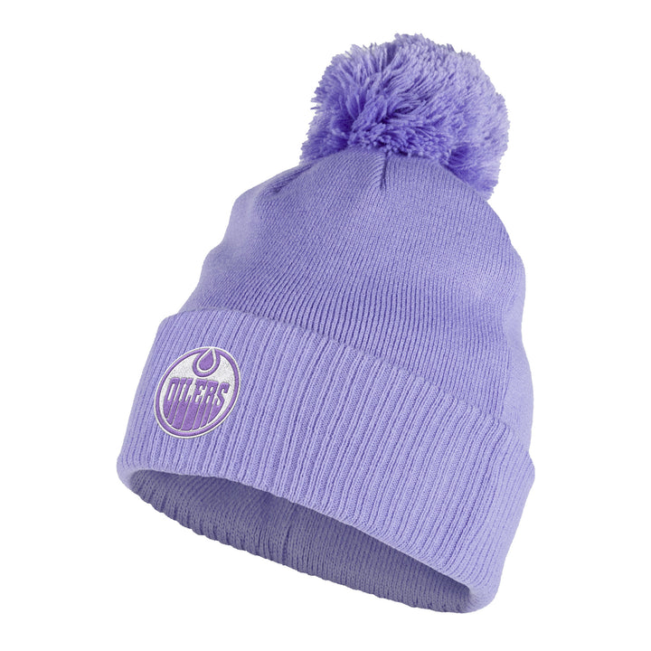 Edmonton Oilers adidas Purple Hockey Fights Cancer Toque w/ Pom