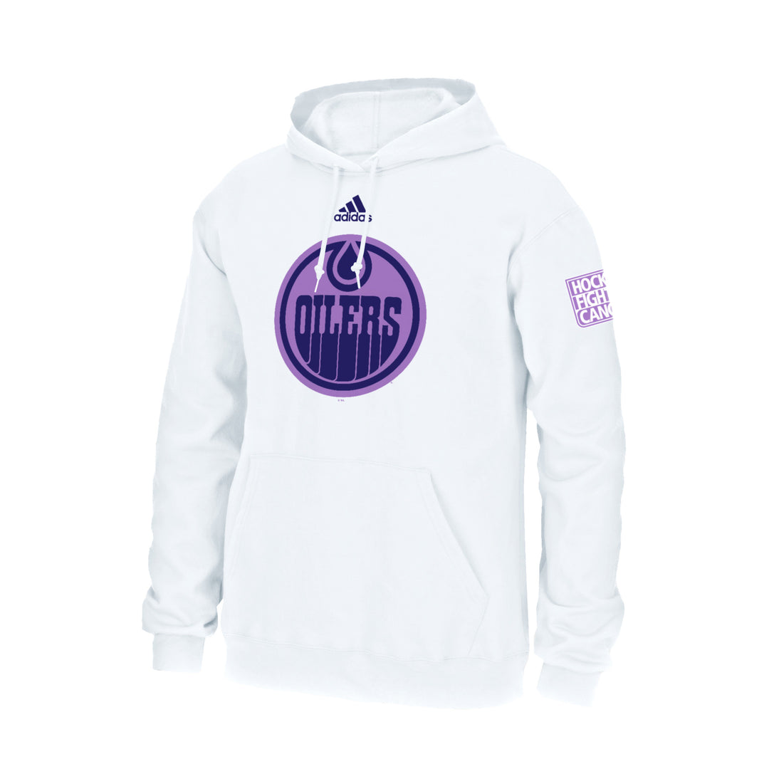 Edmonton Oilers adidas White Hockey Fights Cancer Hoodie