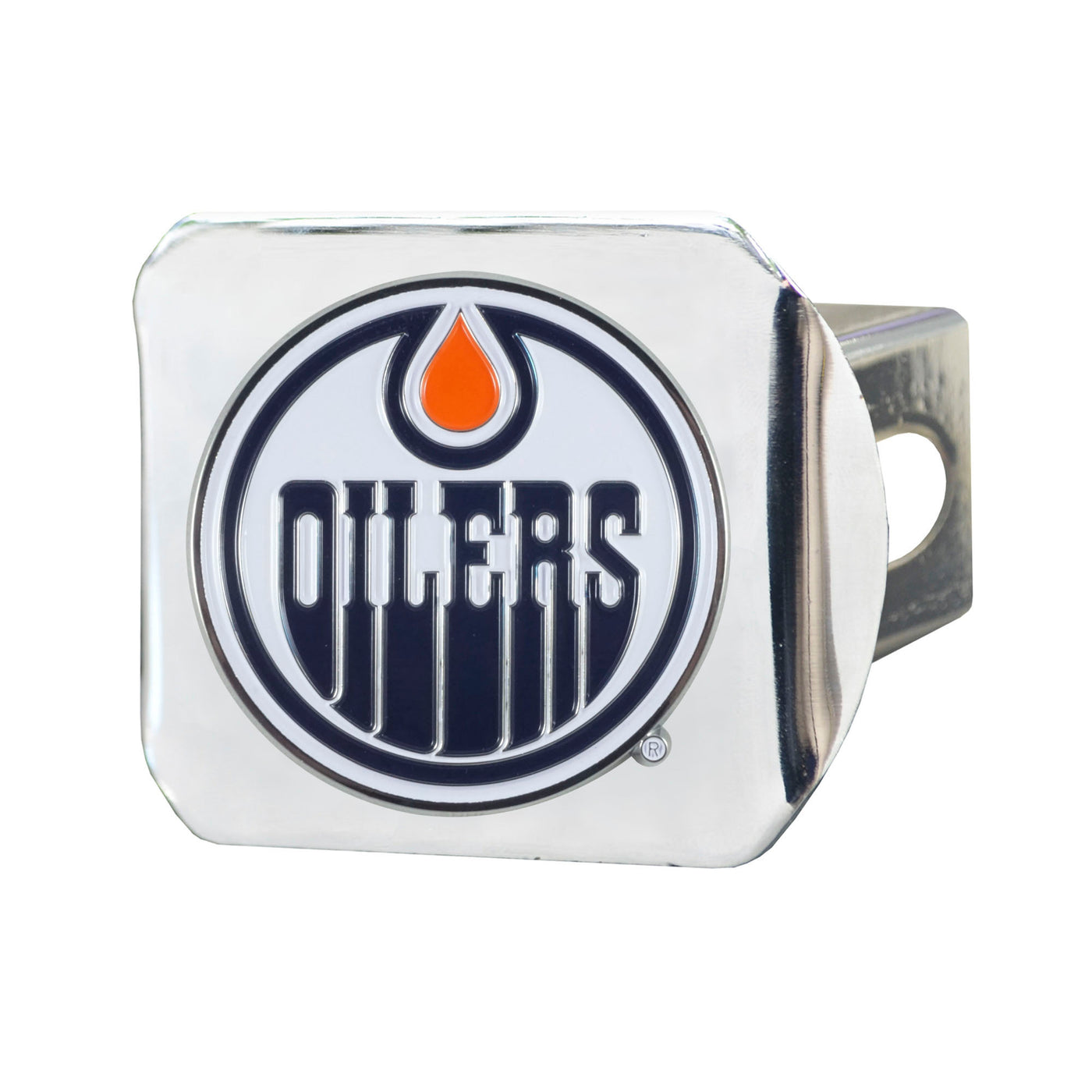Edmonton Oilers Fanmats Chrome Hitch Cover With Colored Emblem
