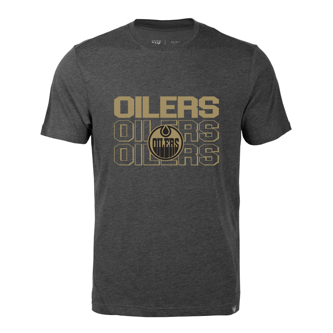 Edmonton Oilers Levelwear Block 3rd Thrive Charcoal T-Shirt