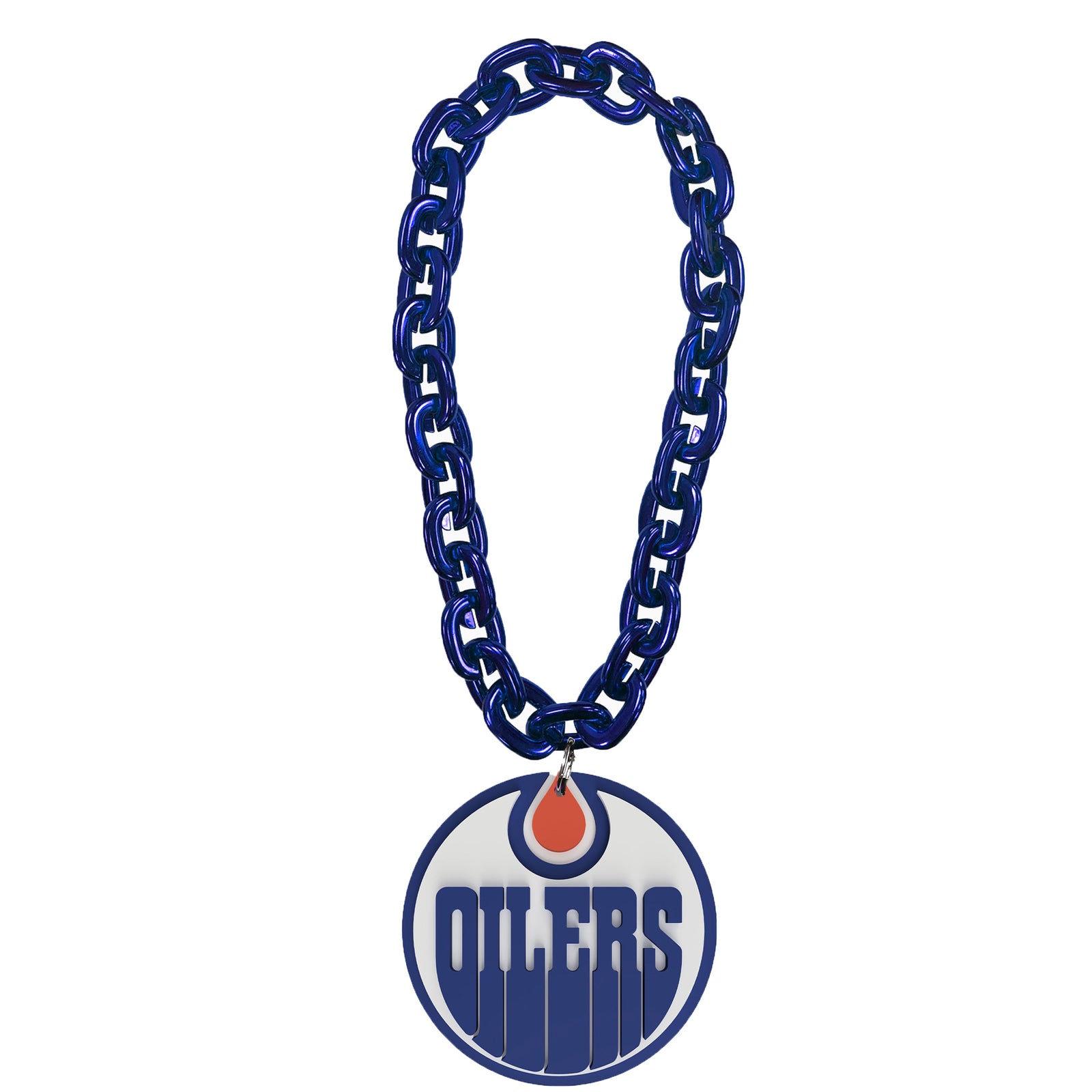 Edmonton Oilers Royal Blue & Orange Primary Logo Fan Chain Necklace