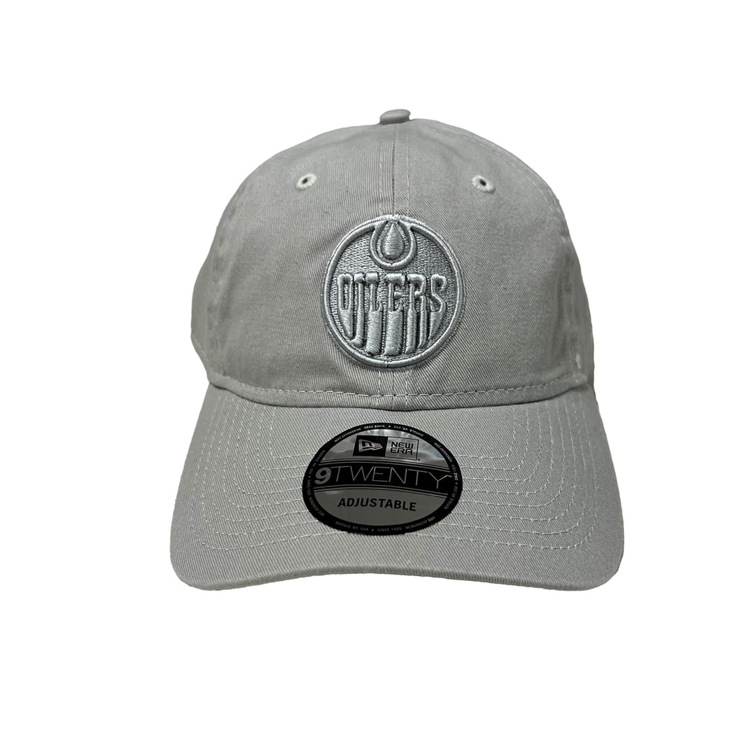 Edmonton Oilers New Era Grey 9TWENTY Core Classic Adjustable Hat