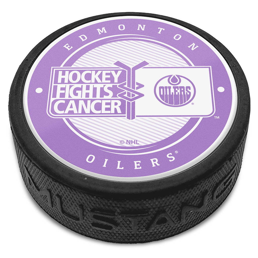 Edmonton Oilers Hockey Fights Cancer Textured Puck