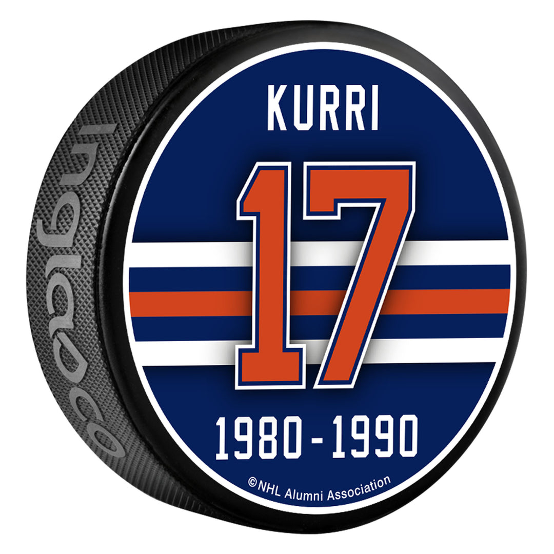 Jari Kurri Edmonton Oilers Banner Puck