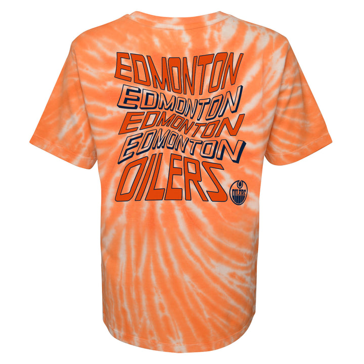 Edmonton Oilers Youth Outerstuff Newport Orange Tie Dye T-Shirt