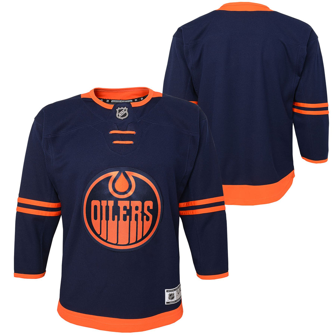 Edmonton Oilers Kids Navy/Alternate Blank Jersey