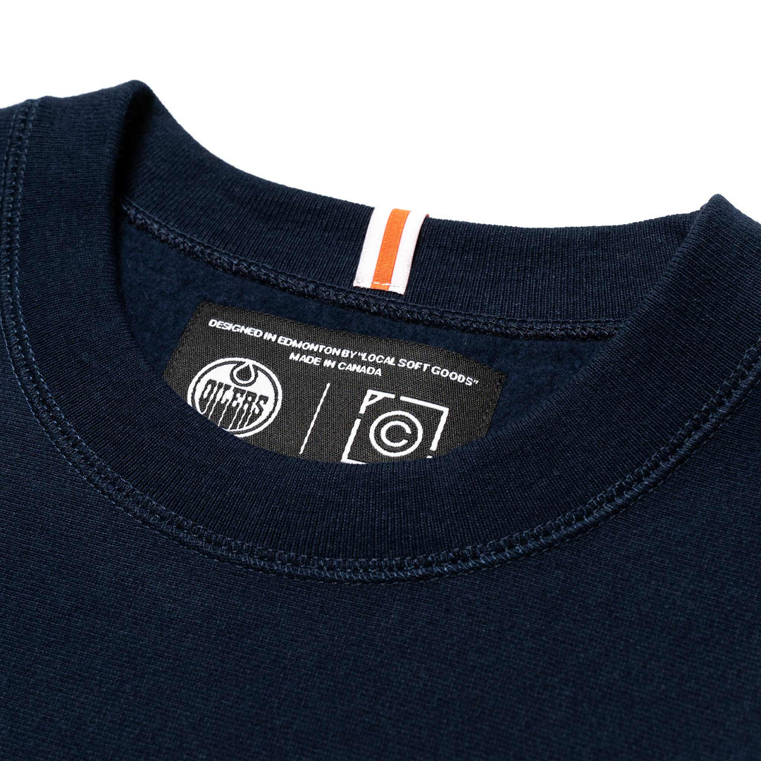 Edmonton Oilers Local Soft Goods Navy Crewneck Sweatshirt