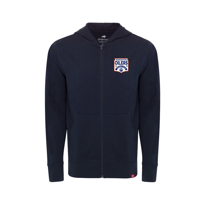 Edmonton Oilers Sportiqe Havasu Navy Full Zip Hoodie