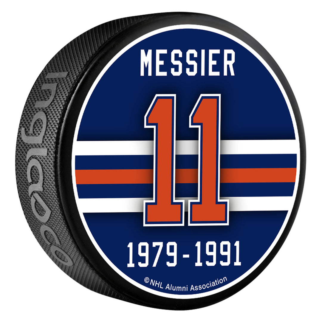 Mark Messier Edmonton Oilers Banner Puck