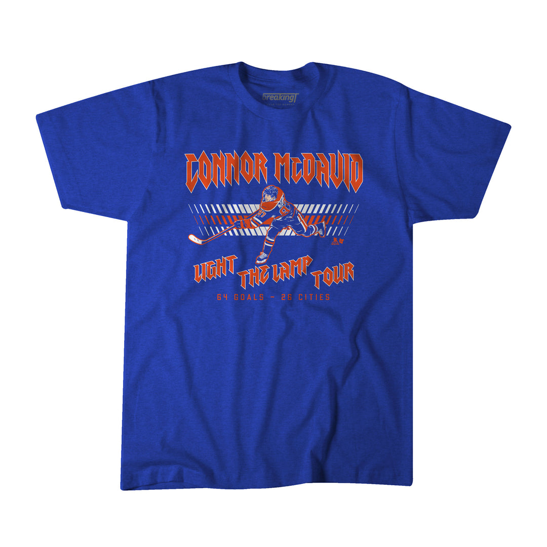 Connor McDavid Edmonton Oilers "Light the Lamp" Royal Tour T-Shirt