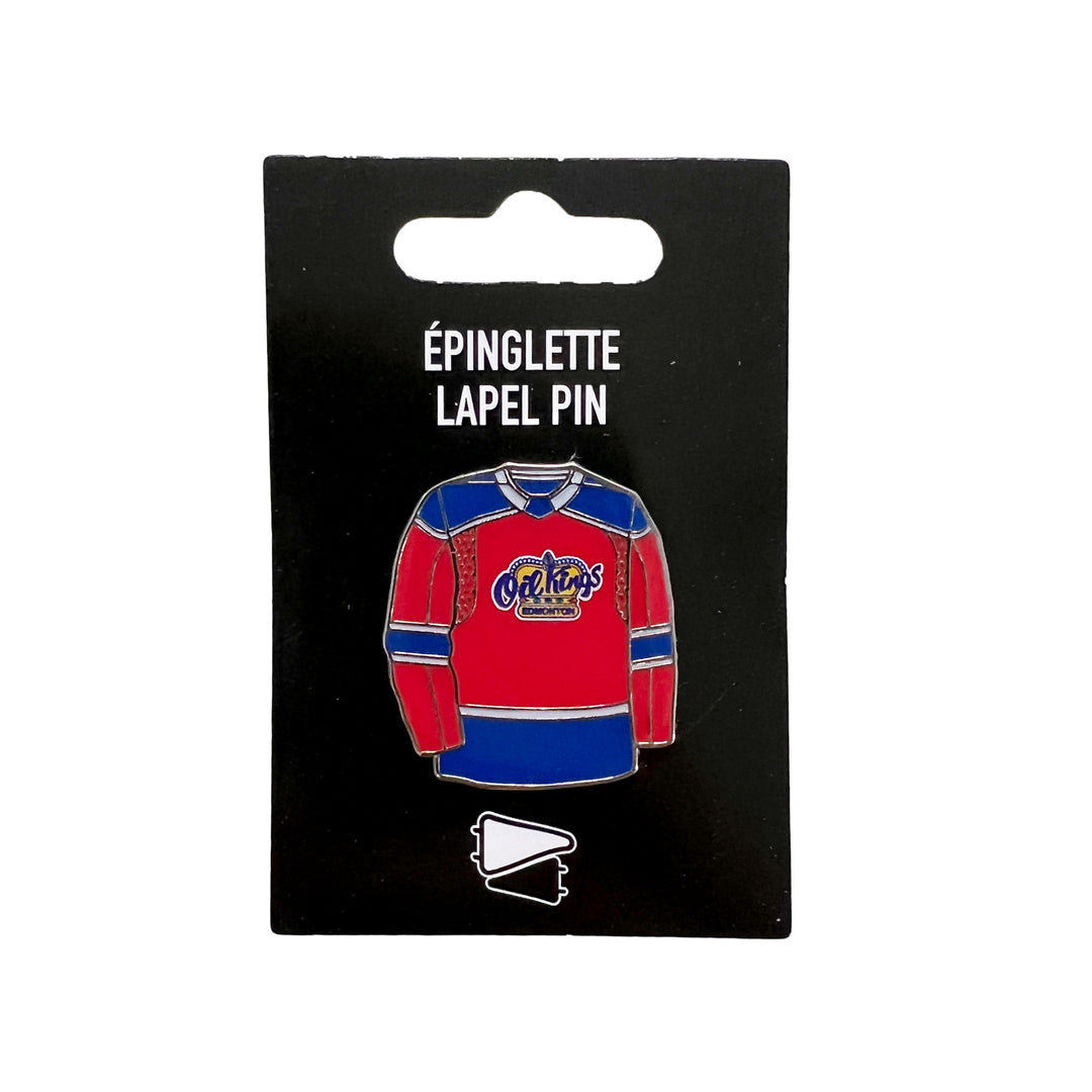 Edmonton Oil Kings Flip Custom Red & Blue Jersey Pin