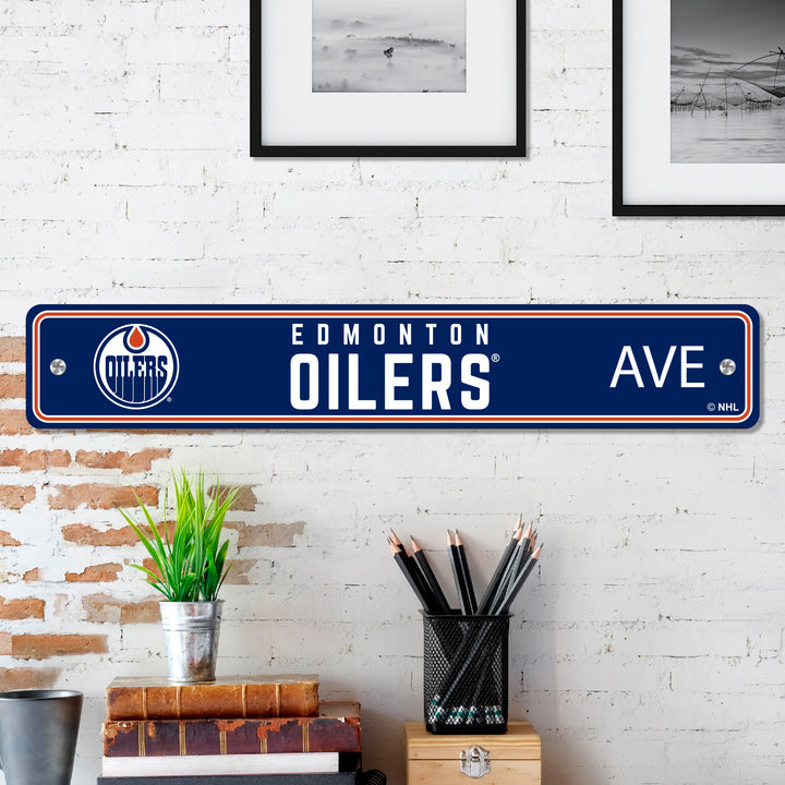 Edmonton Oilers Fanmats Blue Avenue 4"x 24" Street Sign