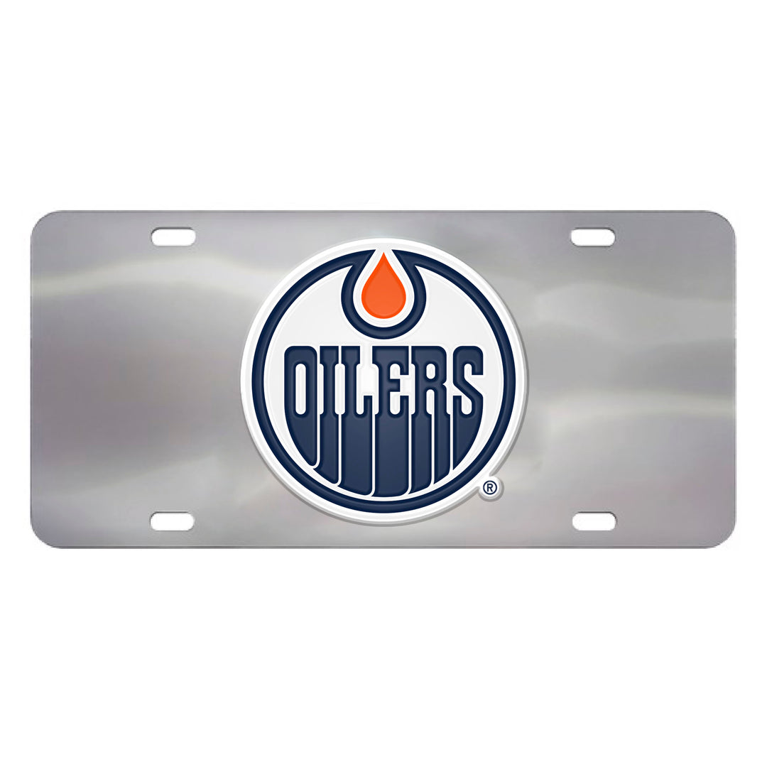 Edmonton Oilers Fanmats Chrome Diecast License Plate