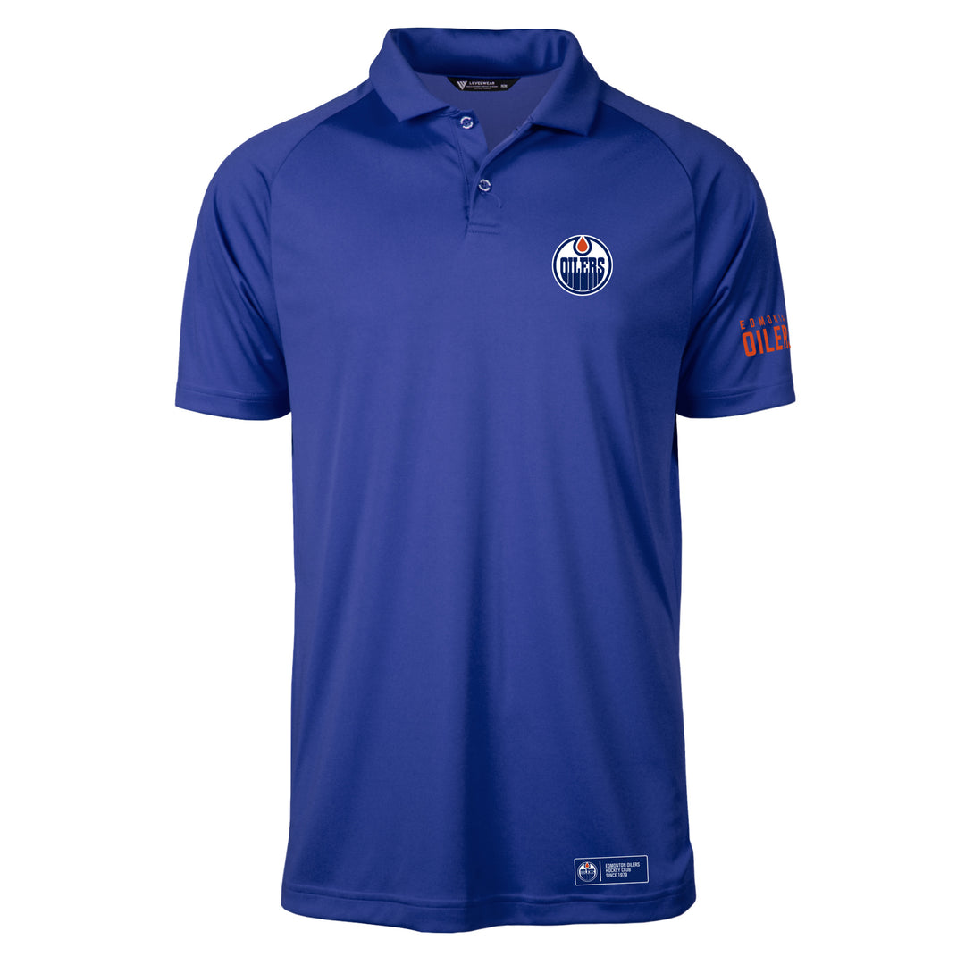 Edmonton Oilers Levelwear Rally Royal Blue Polo