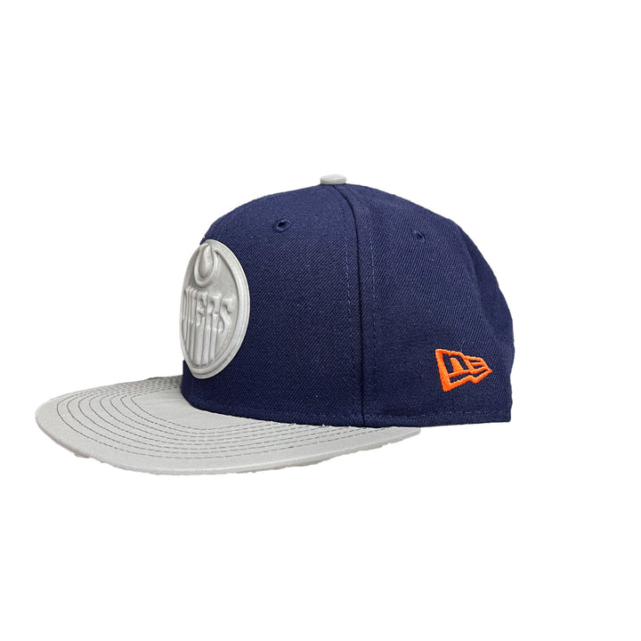 Edmonton Oilers New Era Navy Reflective Logo Snapback
