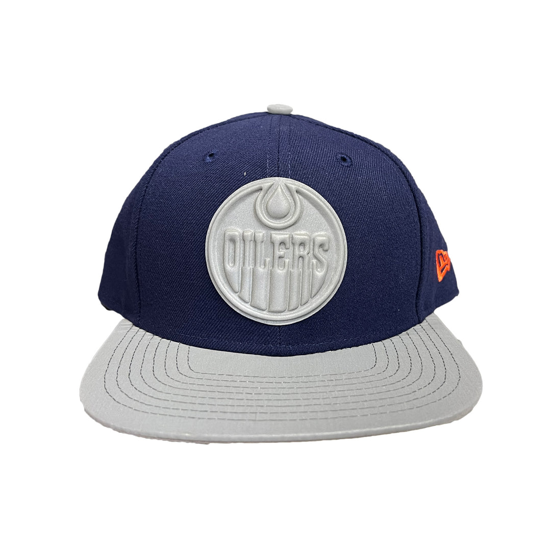 Edmonton Oilers New Era Navy Reflective Logo Snapback