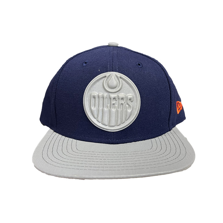 Edmonton Oilers New Era Navy Reflective Logo Snapback