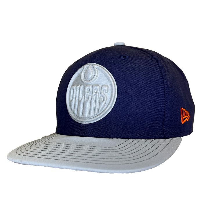 Edmonton Oilers New Era Navy Reflective Logo Snapback