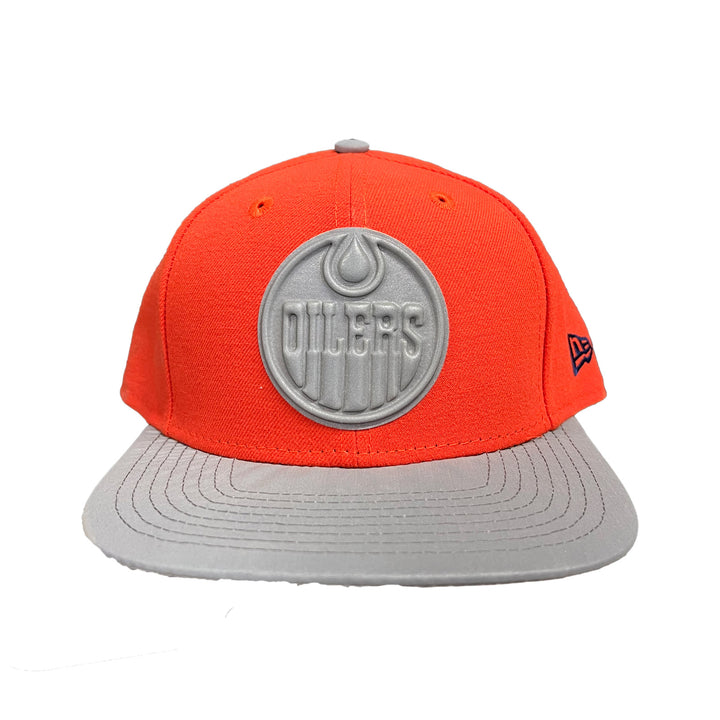 Edmonton Oilers New Era Orange Reflective Logo Snapback