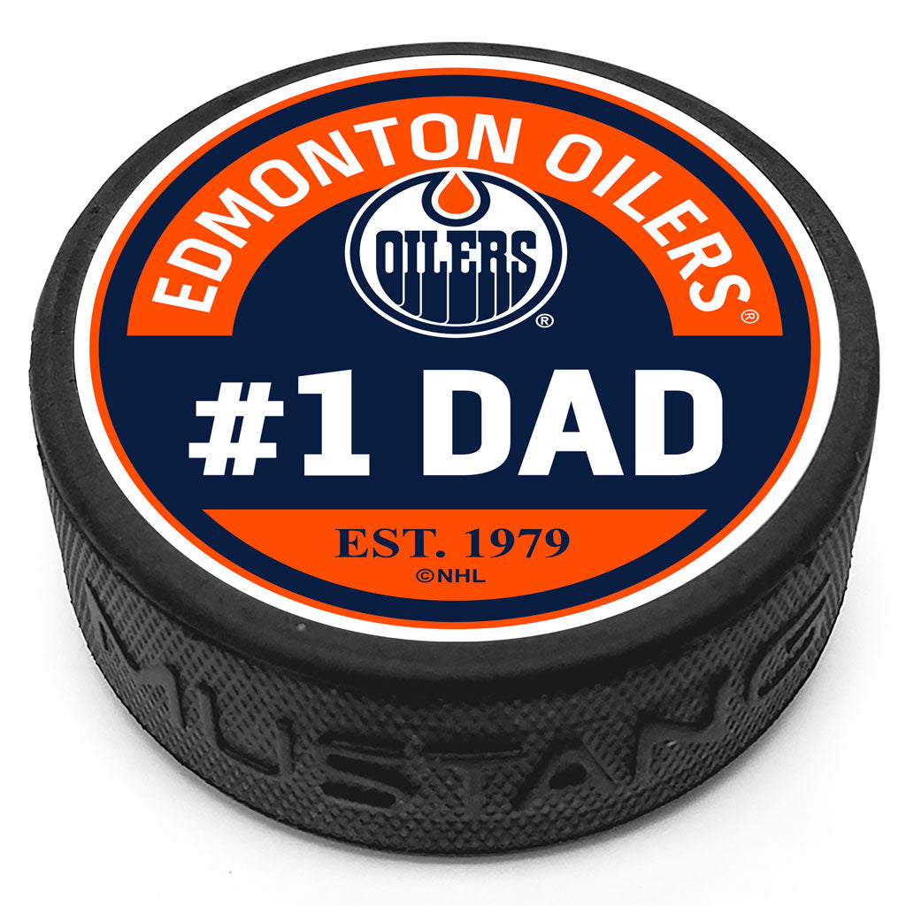 Edmonton Oilers #1 DAD Textured Collectors Puck