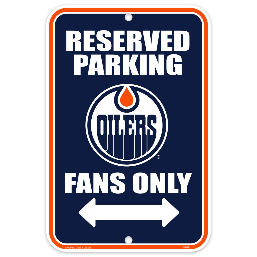 Edmonton Oilers Reserved Parking Fans Only Sign