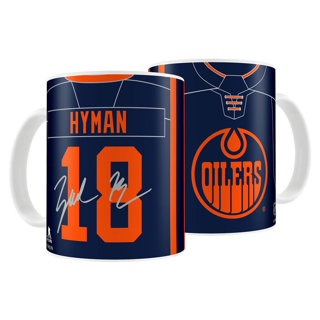 Zach Hyman Edmonton Oilers 15 oz Sublimated Alternate Navy Jersey Mug