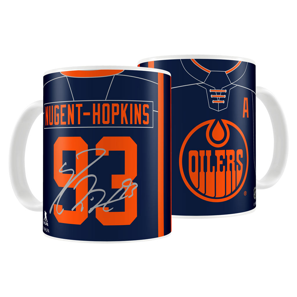 Ryan Nugent-Hopkins Edmonton Oilers 15 oz Sublimated Alternate Navy Jersey Mug