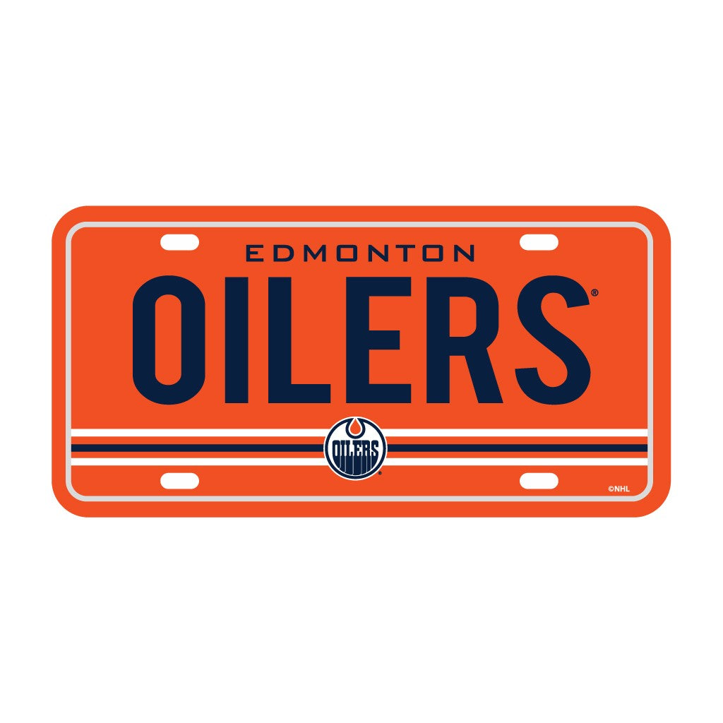 Edmonton Oilers Plastic Classic Front License Plate