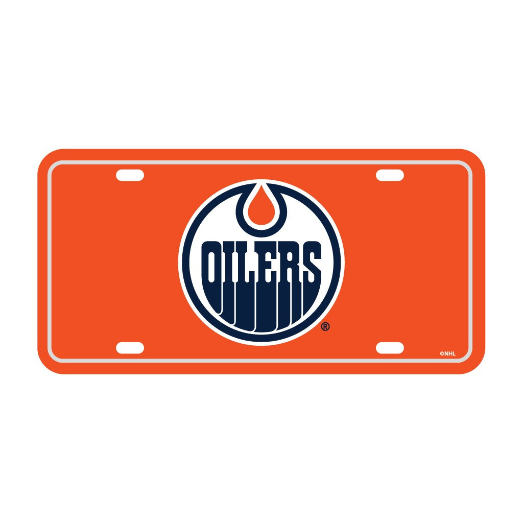 Edmonton Oilers Plastic Primary Logo Front License Plate