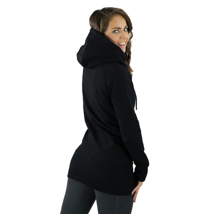 Edmonton Oilers Women's Flatout Apparel Black Kora Long Hoodie
