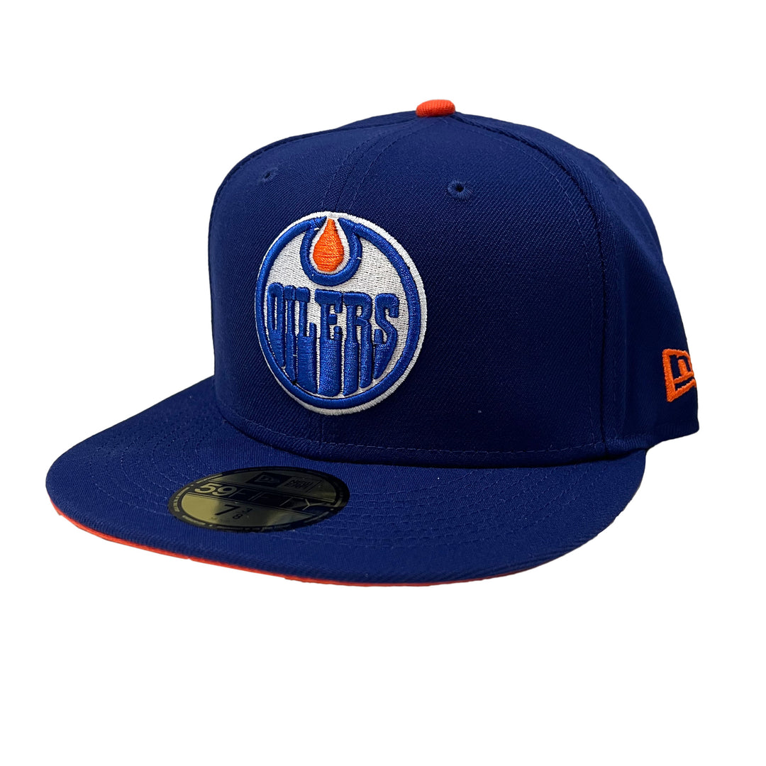 Edmonton Oilers New Era Royal Blue 59FIFTY Fitted Logo Hat
