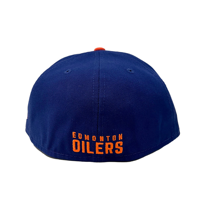 Edmonton Oilers New Era Royal Blue & Orange 59FIFTY Fitted Logo Hat