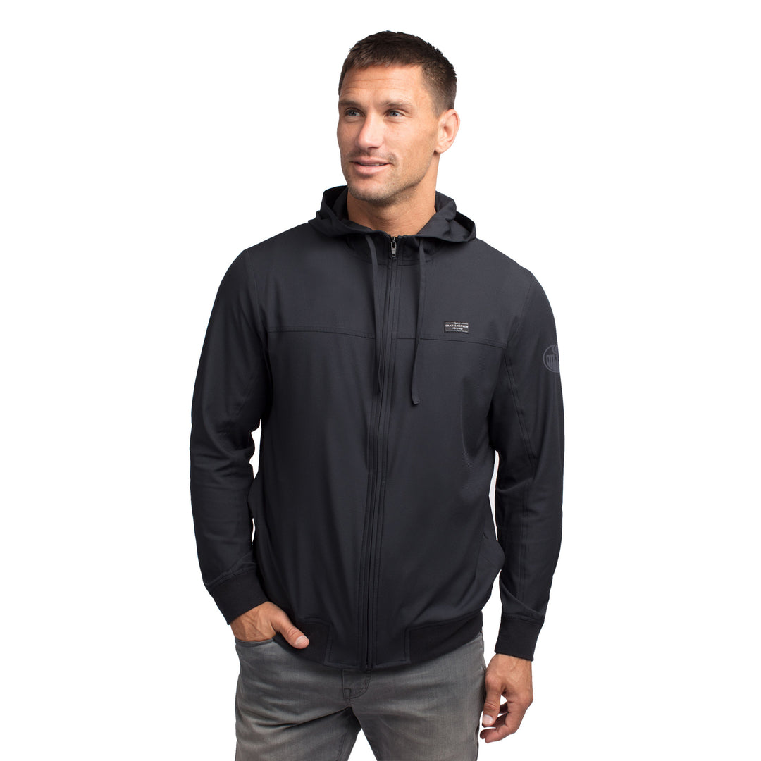 Edmonton Oilers TravisMathew Black Wanderlust Full Zip Jacket