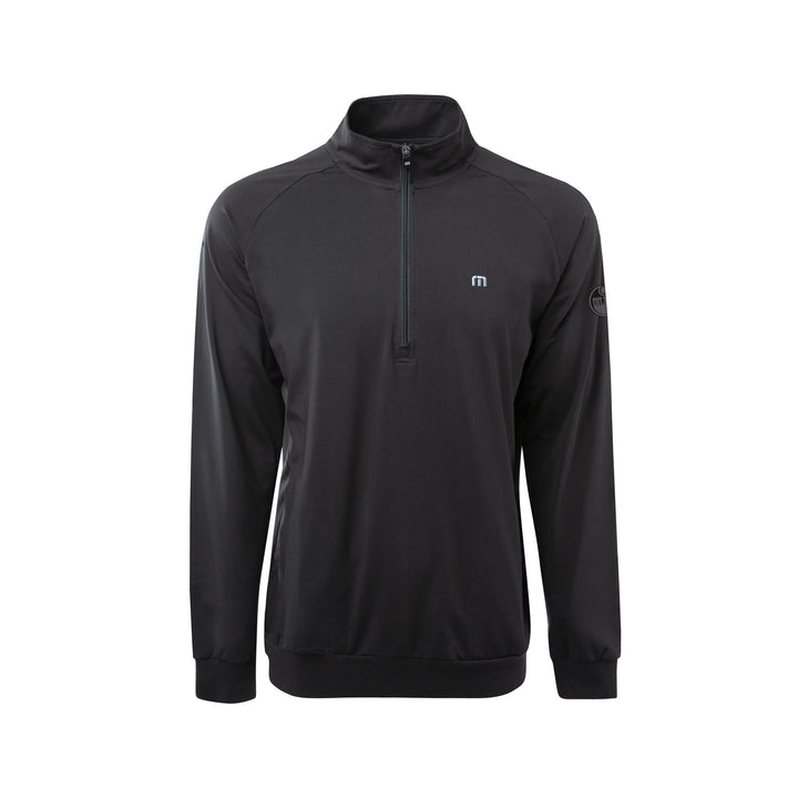 Edmonton Oilers TravisMathew Black Zachary Half-Zip Sweatshirt