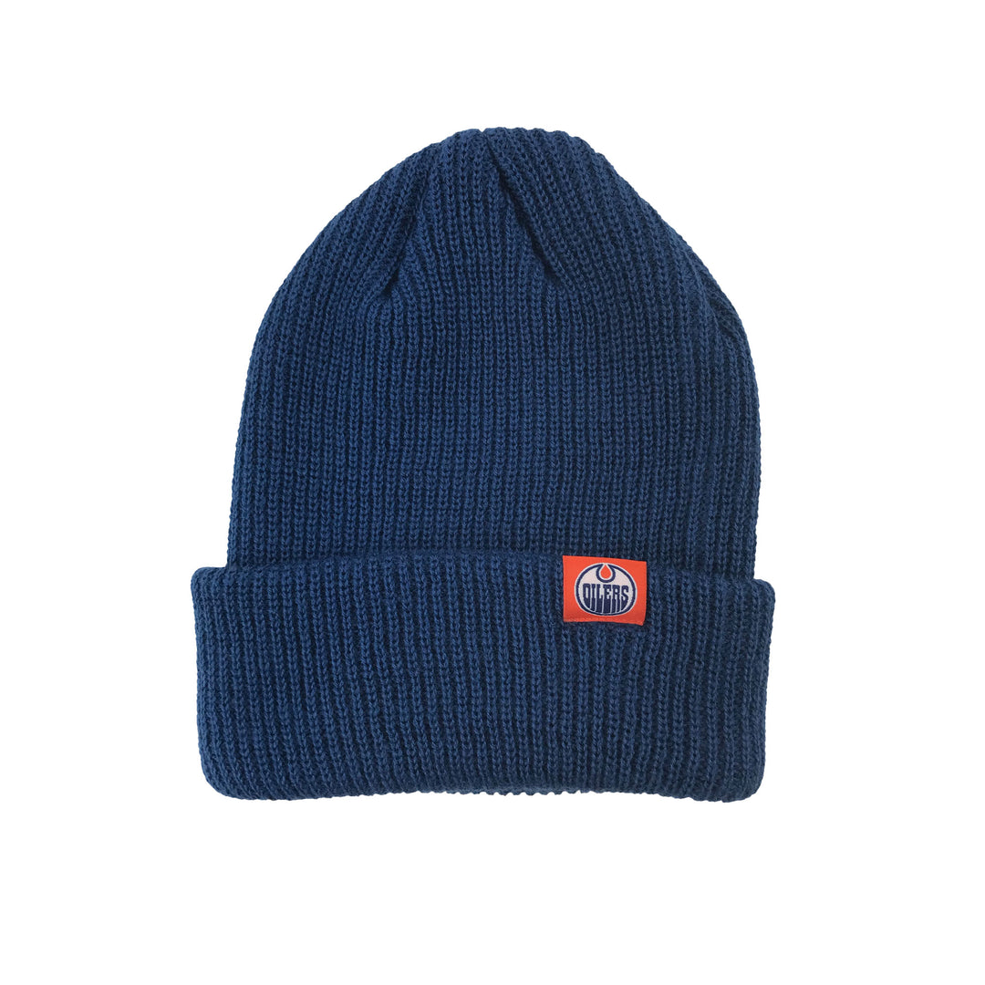 Edmonton Oilers Sportiqe Navy Ridge Cuffed Toque/Beanie