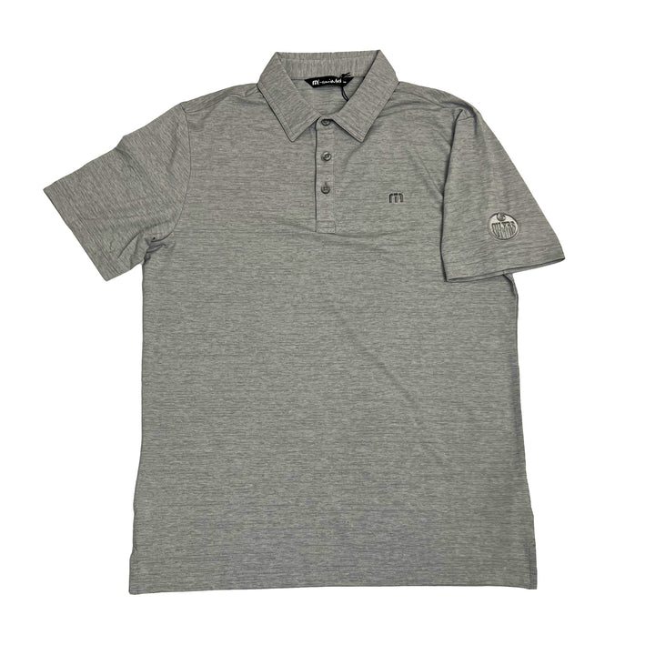 Edmonton Oilers TravisMathew Heater Heather Grey Polo