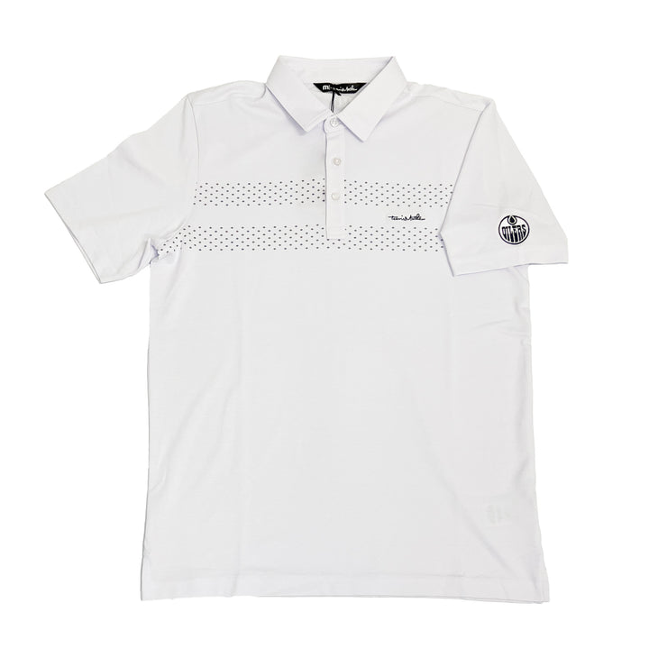 Edmonton Oilers TravisMathew Burn Card White Polo