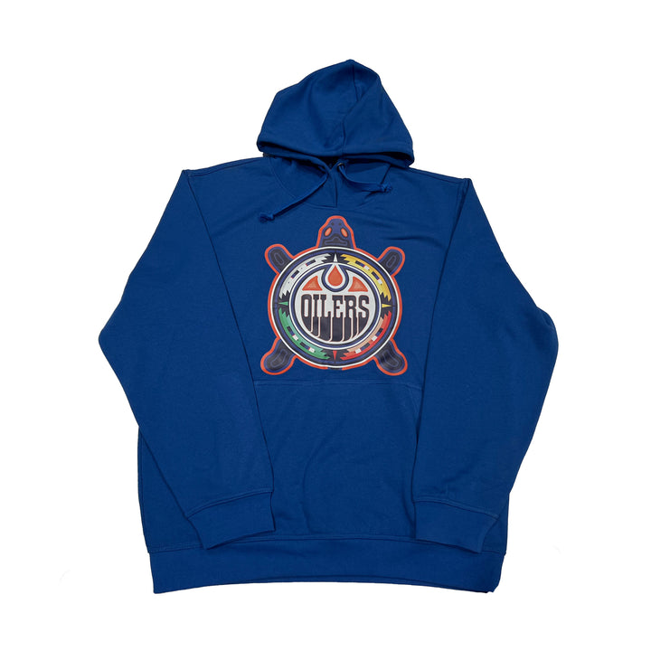 Edmonton Oilers Smudge the Blades Royal Turtle Island Full Logo Hoodie