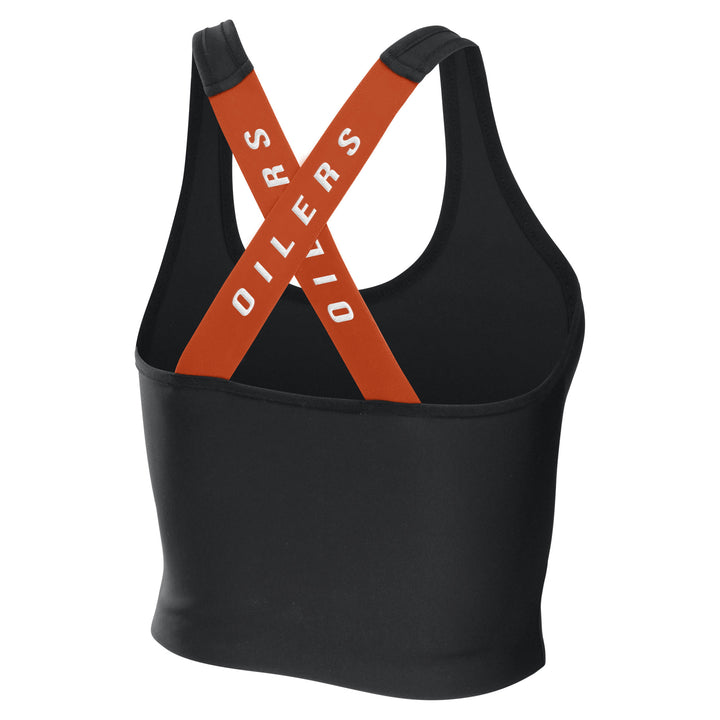 Edmonton Oilers Women's WEAR by Erin Andrews Navy Cropped Tank Top