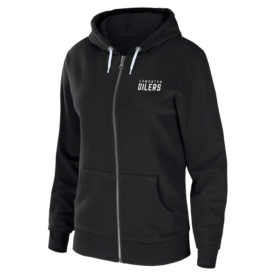 Edmonton Oilers Women's WEAR by Erin Andrews Black Sponge Fleece Hoodie