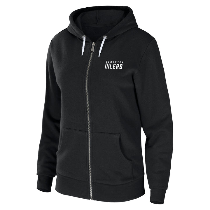 Edmonton Oilers Women's WEAR by Erin Andrews Black Sponge Fleece Hoodie