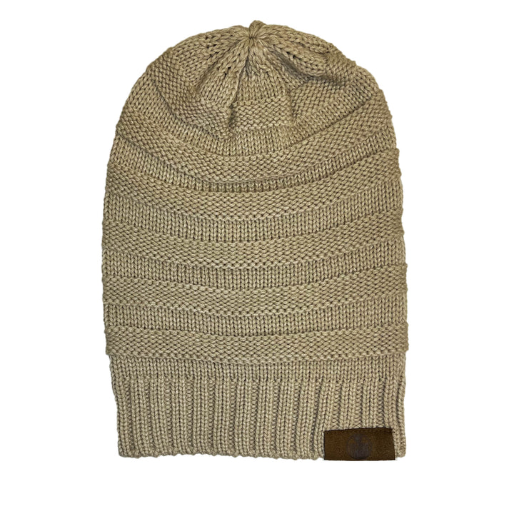 Edmonton Oilers Womens Beige/Cream Slouch/Oversized Knit Toque