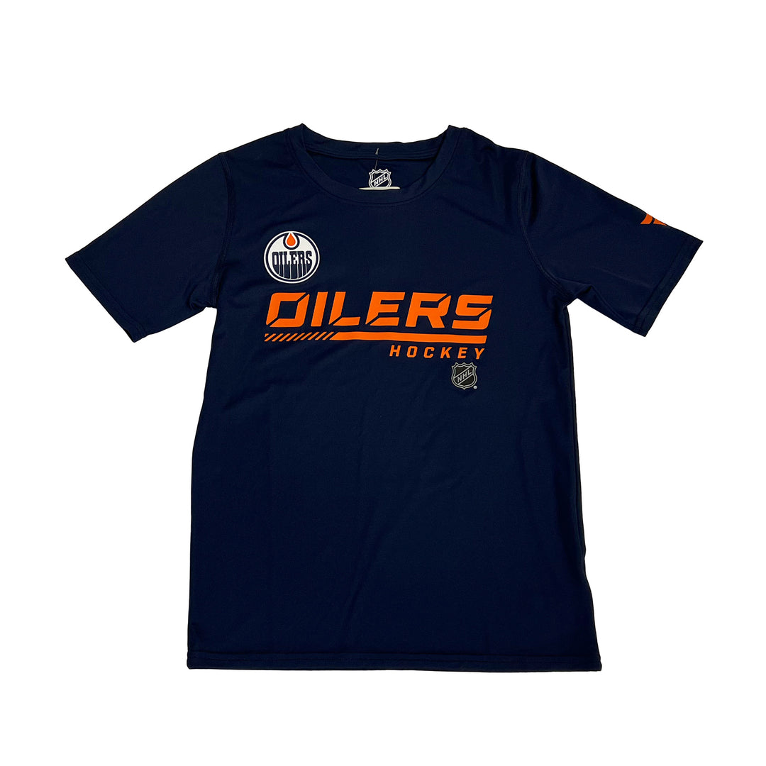 Edmonton Oilers Youth Authentic Pro Locker Room Navy T-Shirt