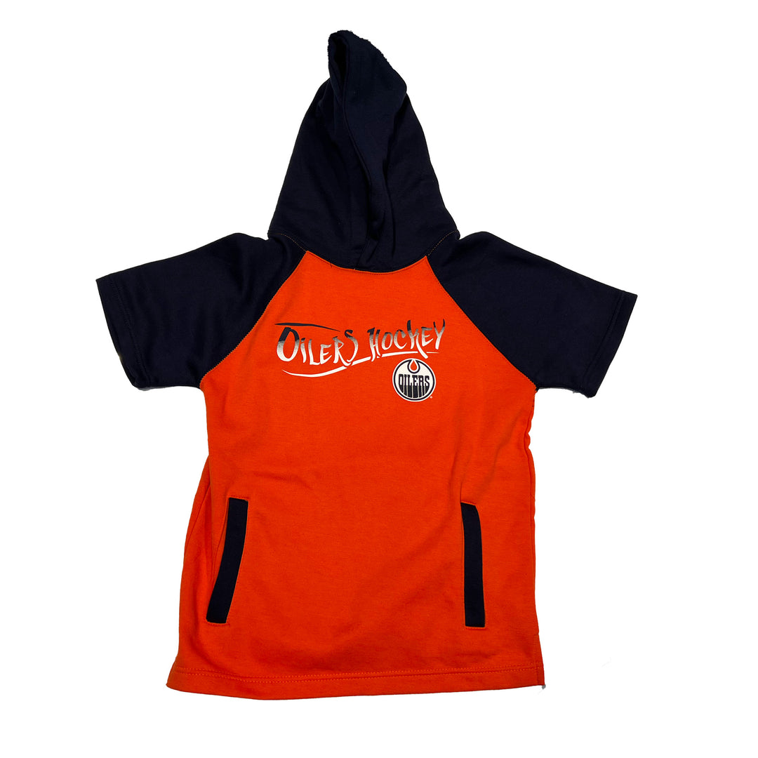 Edmonton Oilers Youth Orange & Navy Fresh Air Short Sleeve Hoodie