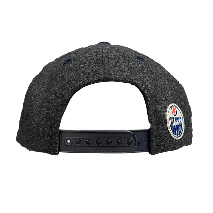 Edmonton Oilers Wool Grey/Navy Throwback Snapback Hat
